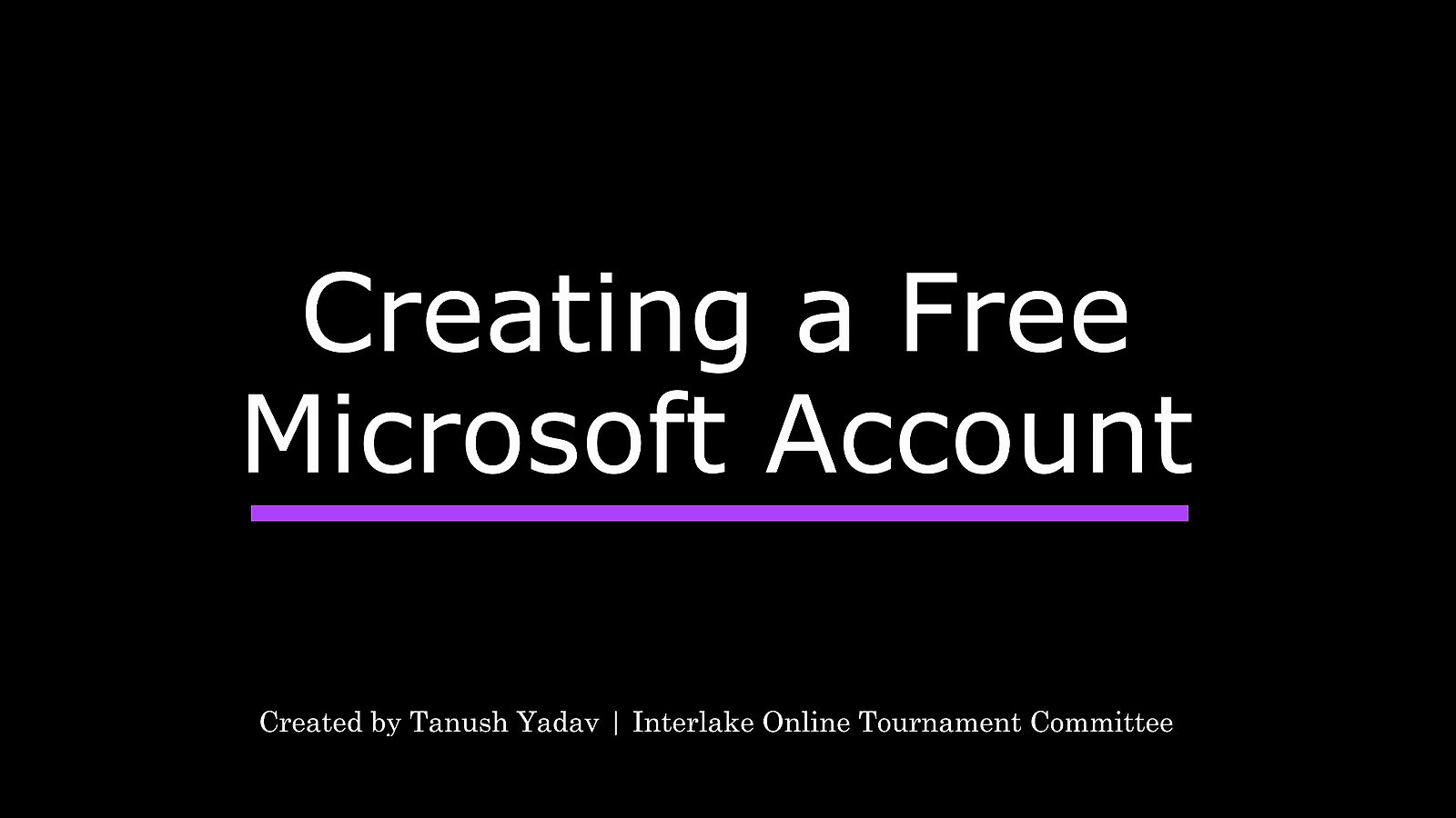 Creating A Microsoft Account